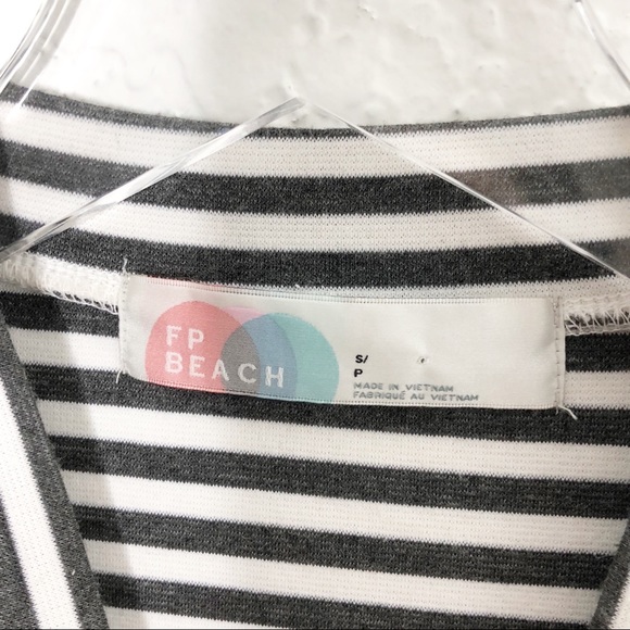 Free People | Beach Gray Striped Mock Neck Dress - Picture 3 of 7